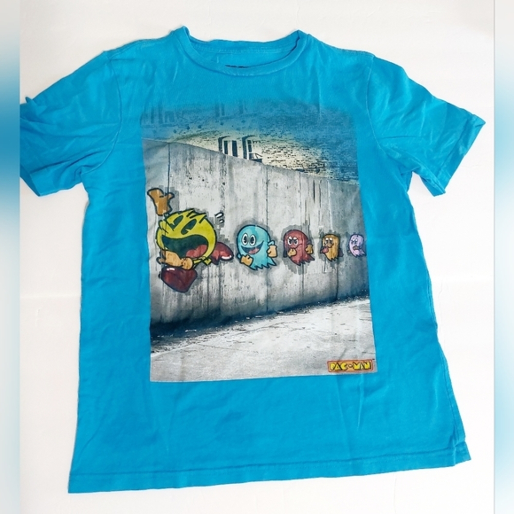 Pacman Boys Large 10/12 T Shirt Retro Style Video‎ Game